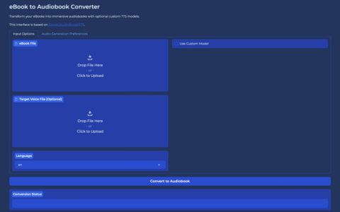 「ebook2audiobook」一个开源的将电子书转换为有声书的工具